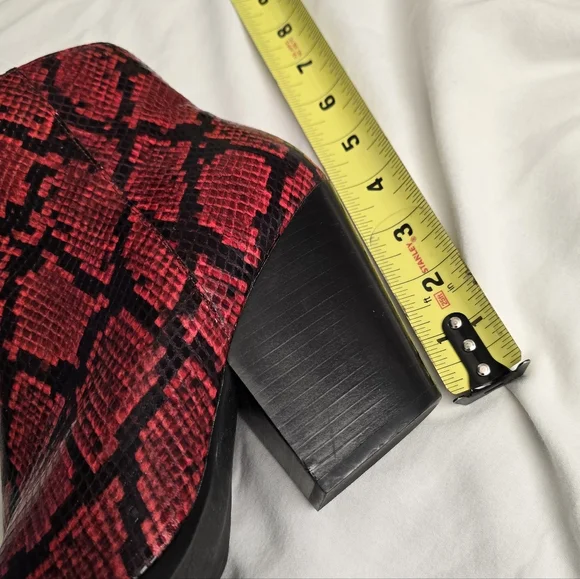 Jeffrey Campbell Red Snakeskin Print Boots/Booties - Picture 10 of 10